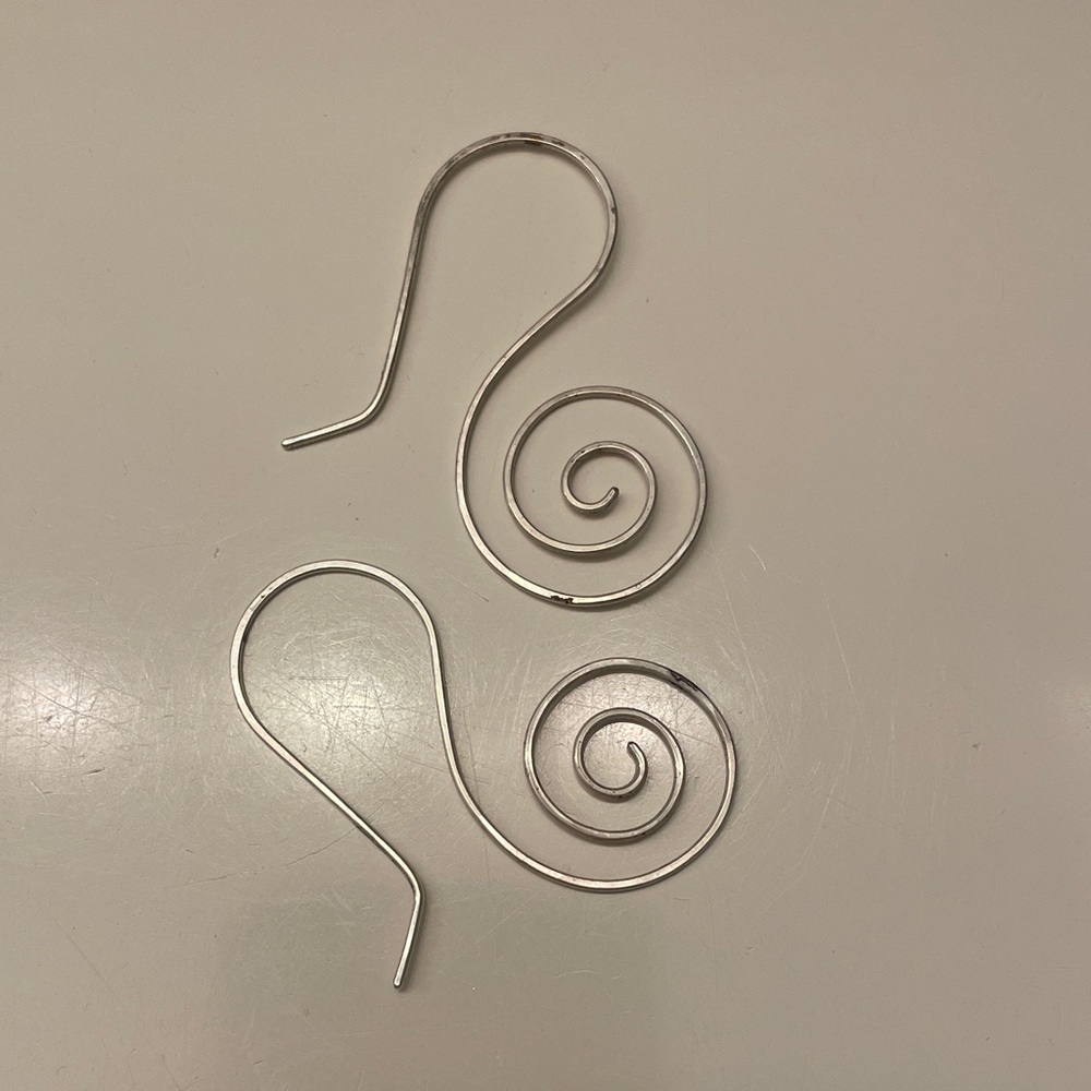 Hand Crafted Sterling Silver Spiral Hook Earrings